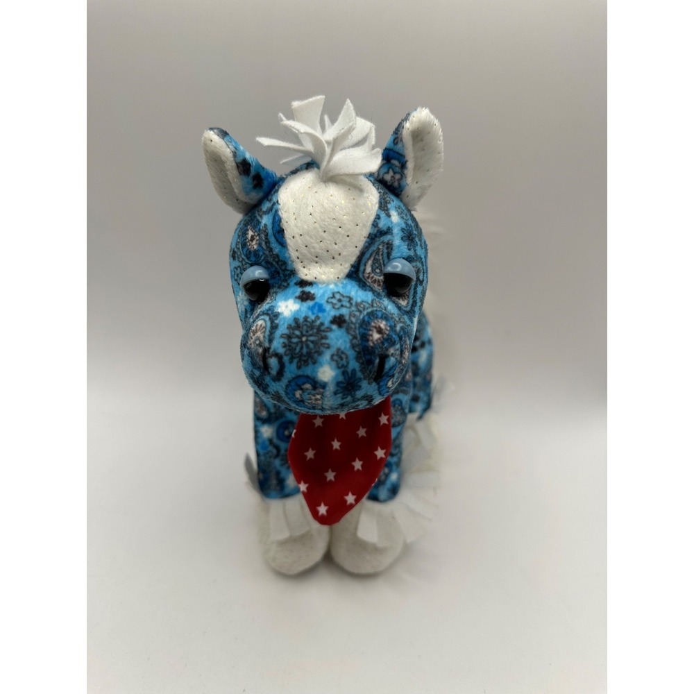 Webkinz Country Star Blue Paisley Rockerz Horse HM5111 Bandana NO CODE Ganz - Picture 3 of 11